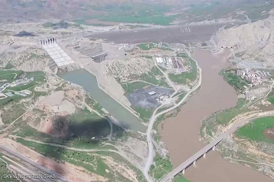 Satellite images on the water position of small dams in the western region of Iraq